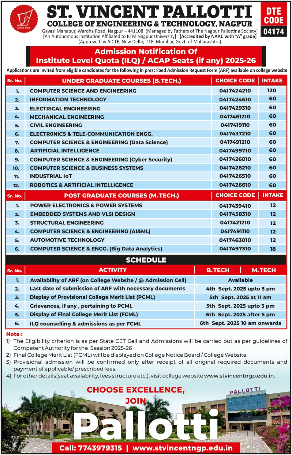 ILQ Notification for Admission 2025-26 
